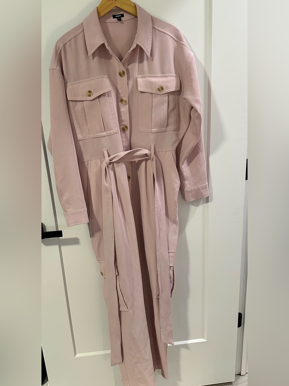 Express Blush Pink Utility Trench Coat with Belt
